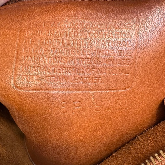 COACH (# 9060) “Legacy Slim Duffle Sac” British Tan brown Leather Shoulder Bag - Picture 9 of 10